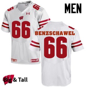 Men's Wisconsin Badgers NCAA #66 Beau Benzschawel White Authentic Under Armour Big & Tall Stitched College Football Jersey SD31X17KM